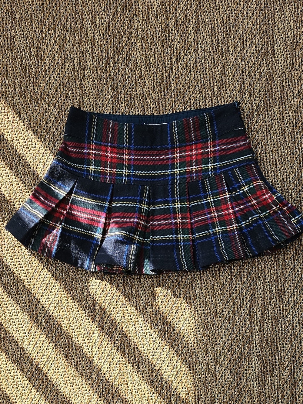 Vintage Abercrombie & Fitch Navy Red Plaid Pleated Mini Skirt